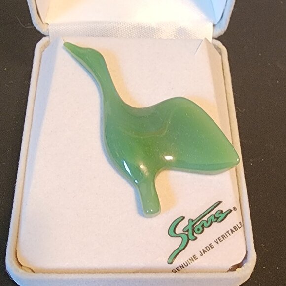 Storrs Genuine Jade Flying Goose Pin - Picture 2 of 6